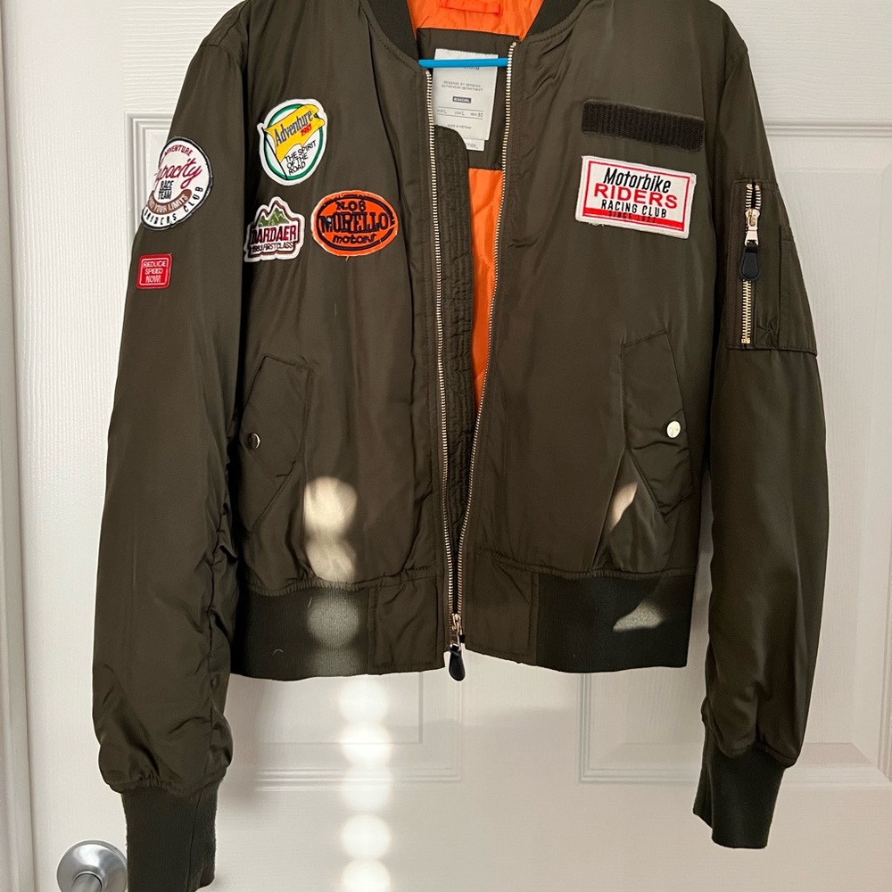 Vintage Bomber Jacket from Bershka | Size Large | Green